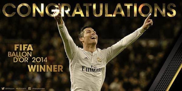 Cristiano Ronaldo Wins The 2014 FIFA Ballon d’Or