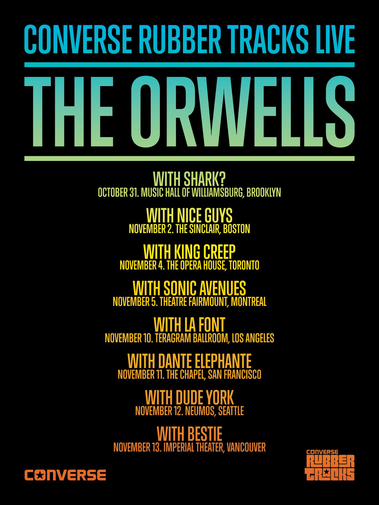The Orwells Converse Tour
