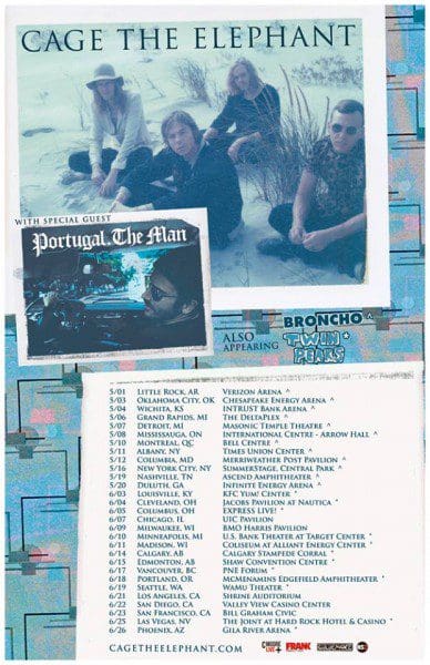 Cage The Elephant Announce North American Tour, feat. Portugal. The Man & Twin Peaks