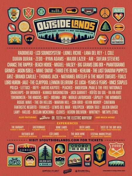 Outside Lands 2016 Lineup Announced feat. Radiohead, J. Cole, Chance The Rapper