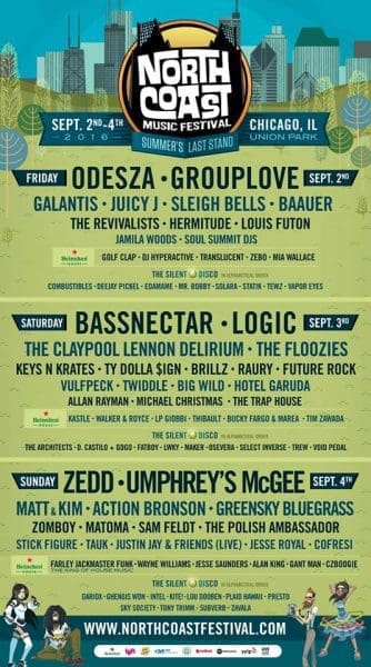 North Coast Music Festival 2016 Daily Lineups Announced