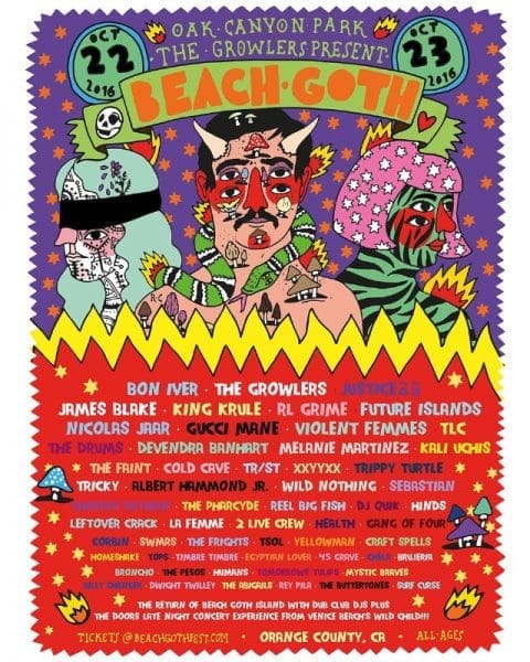 Beach Goth 2016 Lineup Announced, feat. The Growlers, Bon Iver, TLC, Gucci Mane