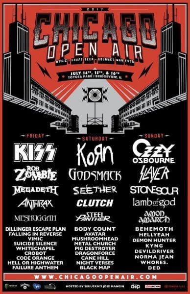 Chicago Open Air 2017 Lineup features KISS, KoRn, Ozzy Osbourne