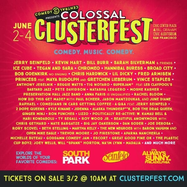 Comedy Central Launches Colossal Clusterfest, feat. Jerry Seinfeld, Bill Burr, Hannibal Buress, Broad City