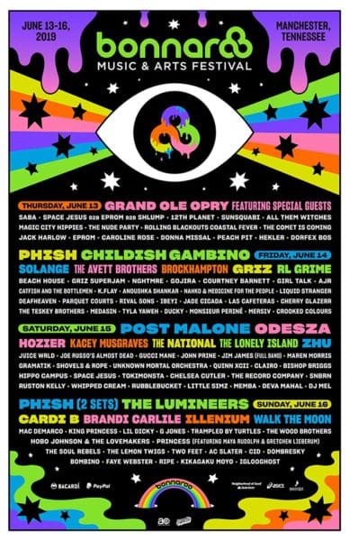 Bonnaroo 2019 Lineup Announced feat. Childish Gambino, Solange, Cardi B, The Lonely Island