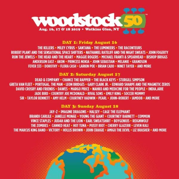 Woodstock 50th Anniversary Festival Lineup Announced feat. Jay-Z, Chance The Rapper, The Black Keys
