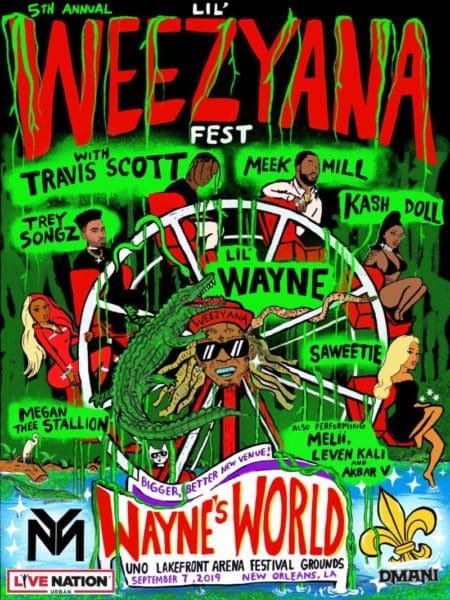 Lil WeezyAna Fest Lineup Announces feat. Lil Wayne,Travis Scott, Meek Mill, Megan Thee Stallion