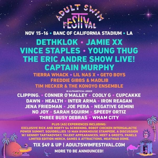 Adult Swim Festival 2019 Announced, feat. Dethklok, Jamie xx, Vince Staples, Young Thug, Eric Andre
