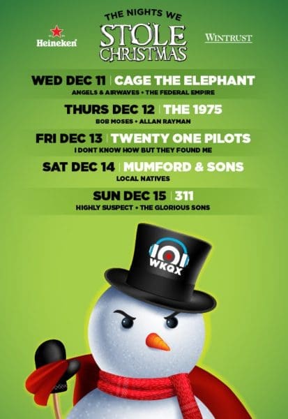101WKQX Announces 2019 TNWSC Lineup feat. Cage The Elephant, The 1975, Twenty One Pilots, Mumford & Sons, and 311.