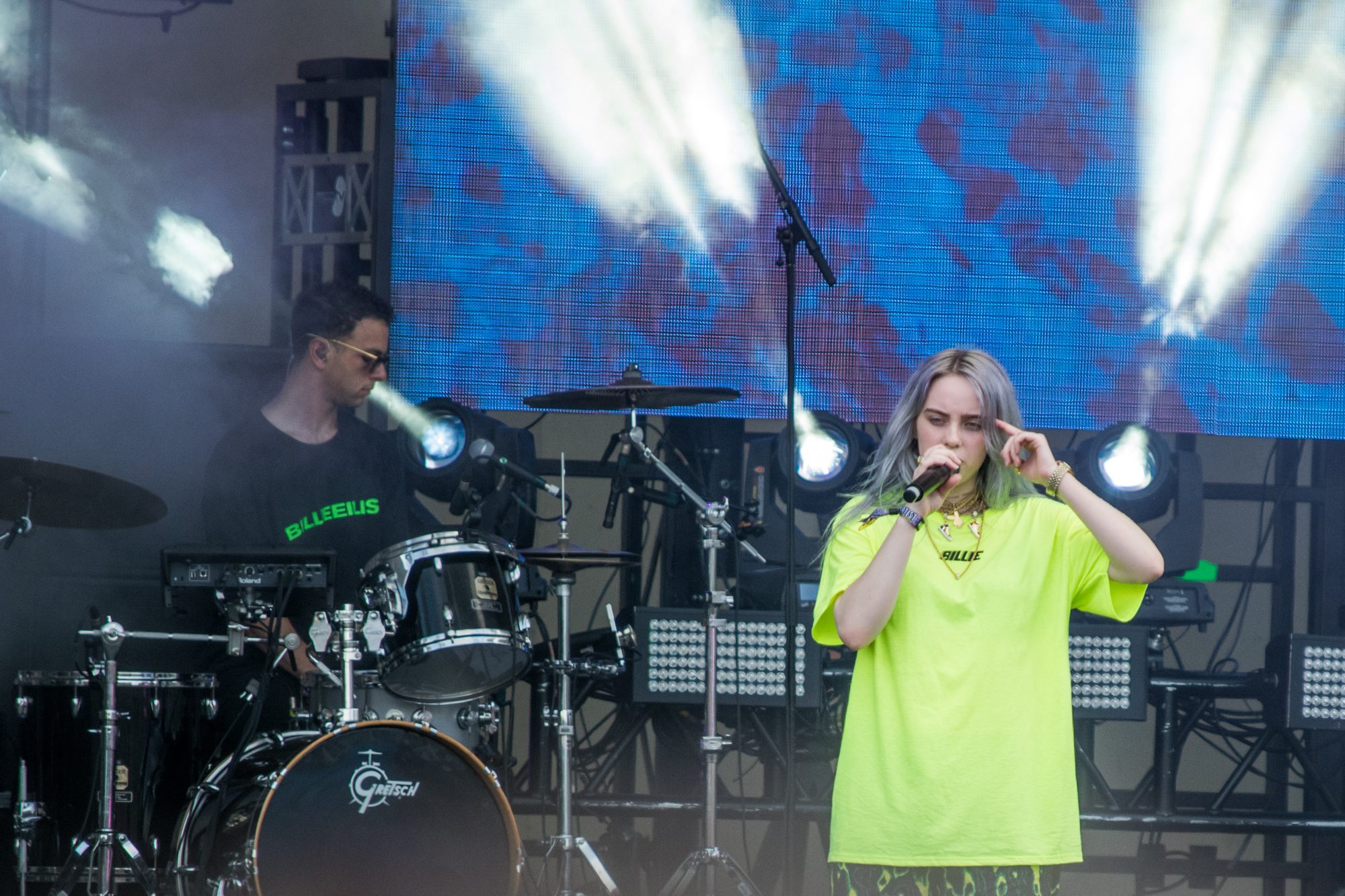 Billie Eilish performing at Lollapalooza 2018