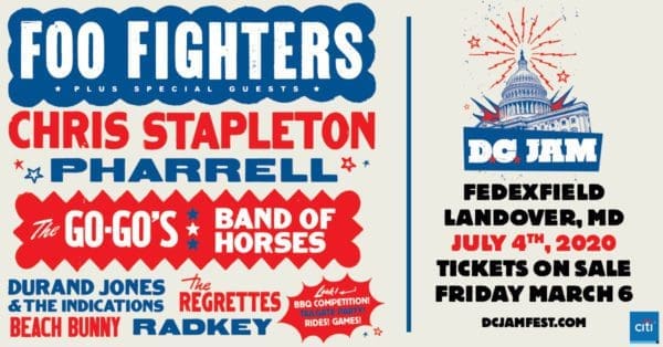 Foo Fighters Announce 2020 DC Jam Lineup feat. Pharrell, Chris Stapleton