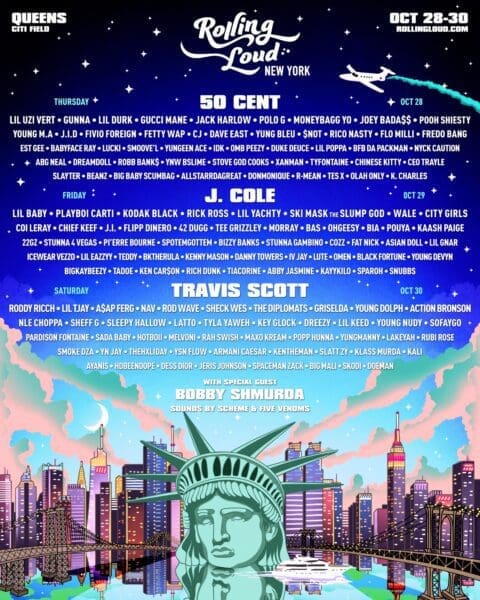Rolling Loud NYC 2021 Lineup Announced feat. Travis Scott, J. Cole, Playboi Carti