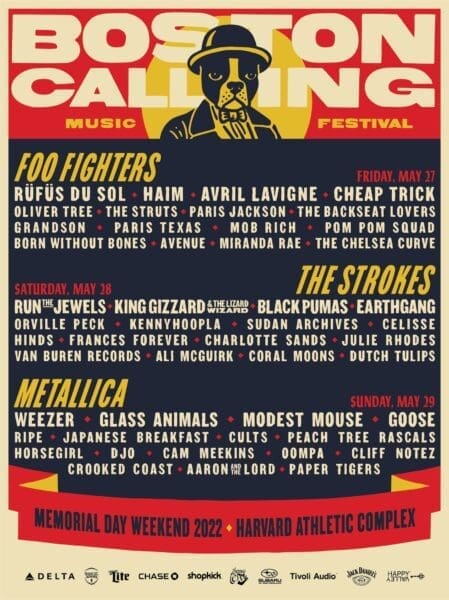 Boston Calling 2022 Lineup Announced feat. Metallica, the Strokes, Foo Fighters