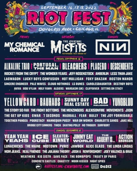 Riot Fest 2022 Lineup Revealed feat. Nine Inch Nails, Yeah Yeah Yeahs, Action Bronson