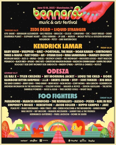 Bonnaroo 2023 Lineup feat. Kendrick Lamar, Foo Fighters, Paramore