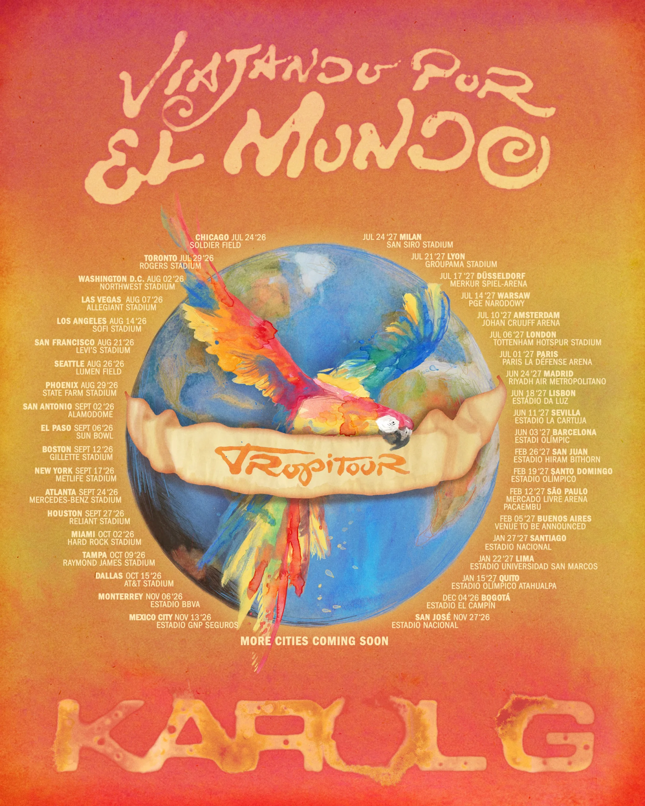 Karol G Announces Her 2026 ‘Viajando Por El Mundo’ World Tour